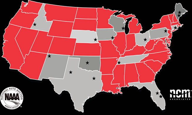 Auto Auction Coverage Map